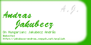 andras jakubecz business card